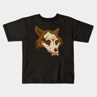 Wolf skull brown Kids T-Shirt